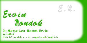 ervin mondok business card